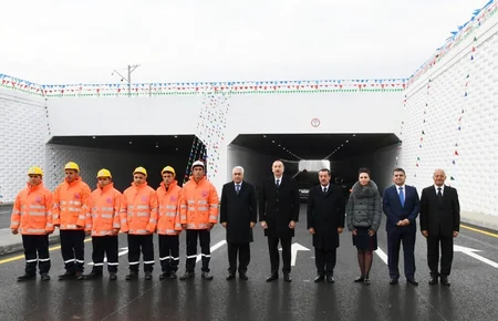 Prezident İlham Əliyev Pirşağıda avtomobil tunelinin açılışında iştirak edib - YENİLƏNİB