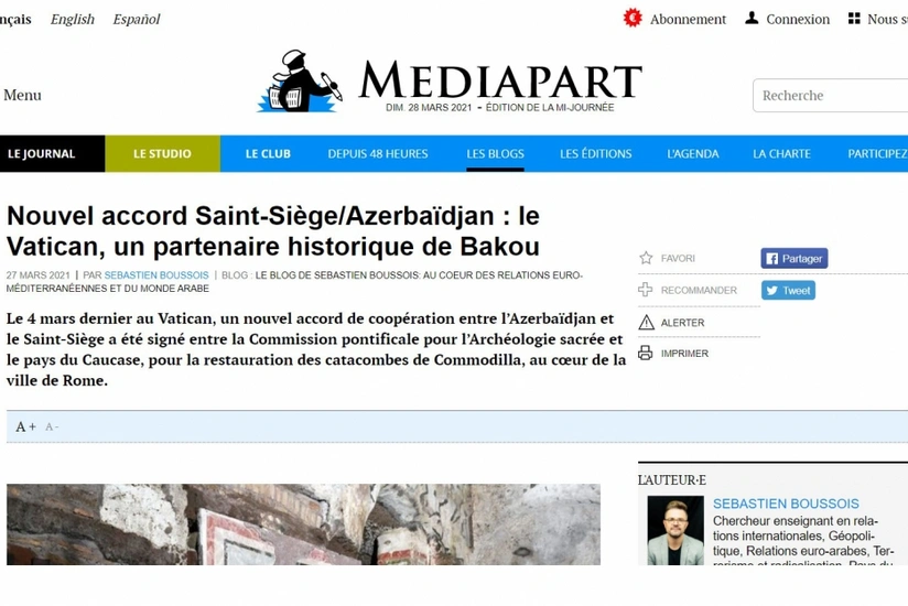 Fransa portalı: Qarabağın mədəni irsi təkcə kilsələrdən ibarət deyil