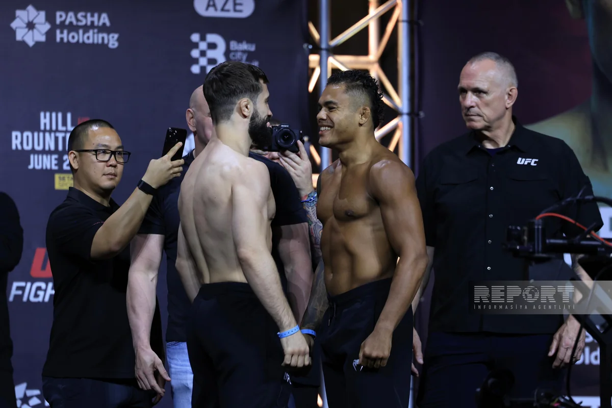 Bakıda keçiriləcək UFC turnirindən əvvəl döyüşçülər üz-üzə gəliblər