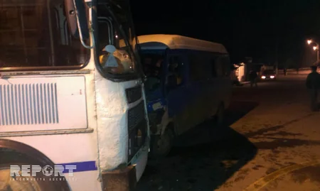 Lənkəranda sərnişin avtobusları toqquşub, yaralananlar var - FOTO - ƏLAVƏ OLUNUB