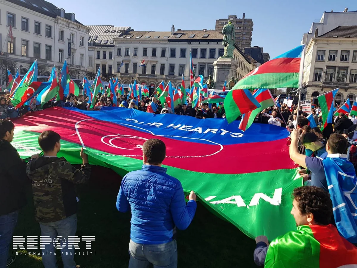 Brüsseldə ümumavropa Qarabağ mitinqi keçirilib - FOTO - VİDEO