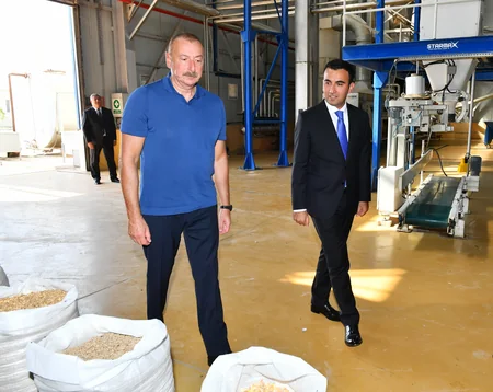 Ilham Aliyev gets acquainted with activities of Agsu Agropark