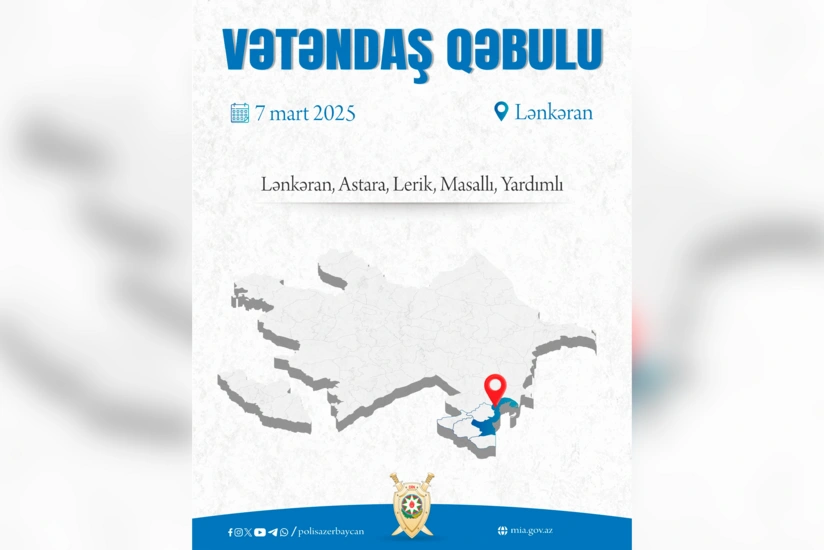 Daxili işlər naziri Lənkəranda vətəndaşları qəbul edəcək