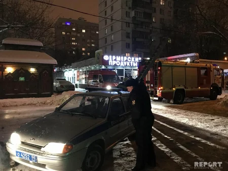 Moskvada azərbaycanlı iş adamına məxsus Starıy Baku kafesi yanıb - VİDEO