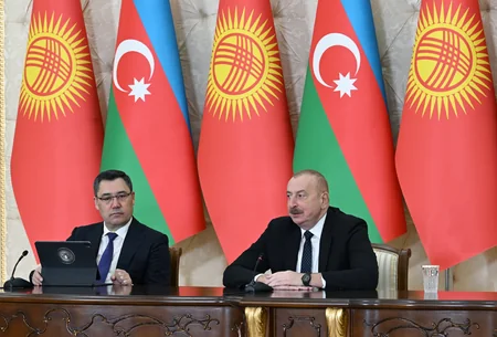 President Ilham Aliyev and President Sadyr Zhaparov make press statements