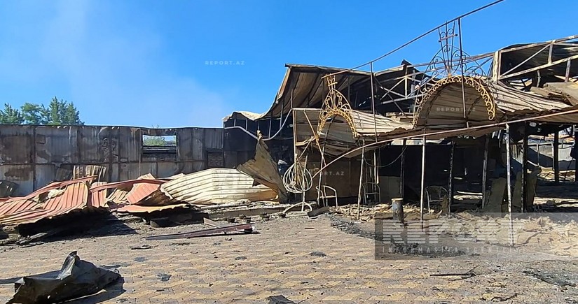 Rusiyanın Kiyevə hücumu nəticəsində azərbaycanlılara məxsus restoran yanıb - FOTOREPORTAJ