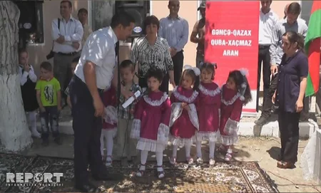 ABŞ səfirinin xanımı Xaçmazda uşaq bağçasının açılışında iştirak edib - FOTO