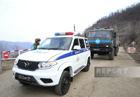 Xankəndi-Laçın yolunda Rusiya sülhməramlılarının tibb xidməti və hərbi polis avtomobilləri maneəsiz hərəkət edib