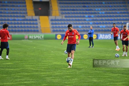 Azərbaycan millisi Belçika ilə oyun ərəfəsində son məşqinə çıxıb