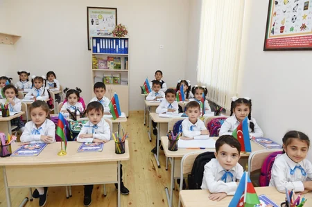 Azerbaijan's First VP views new building of Gubadli district Khanlig village school in Ramana
