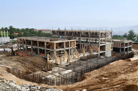 President Ilham Aliyev examines construction progress of Shusha city hospital