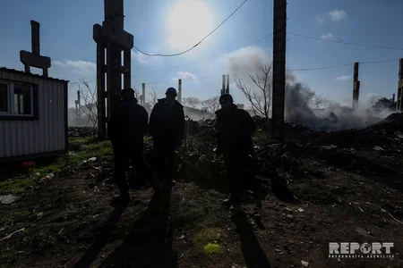 Bakıda dəmir tullantılarının qəbulu məntəqəsində baş vermiş yanğın söndürülüb