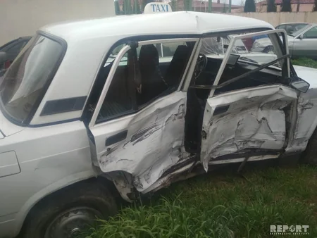 Tərtərdə iki taksi toqquşub, sərnişinlər xəsarət alıb - FOTO
