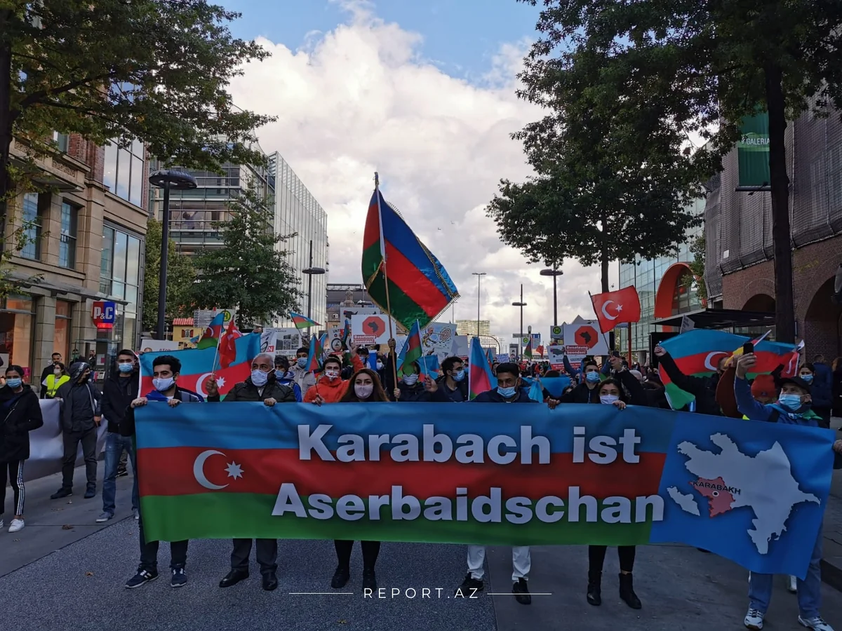 Hamburqda Azərbaycan Ordusuna dəstək məqsədilə mitinq keçirilib