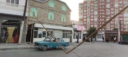 В Хачмазе из-за ДТП возникли перебои с электроснабжением - ВИДЕО
