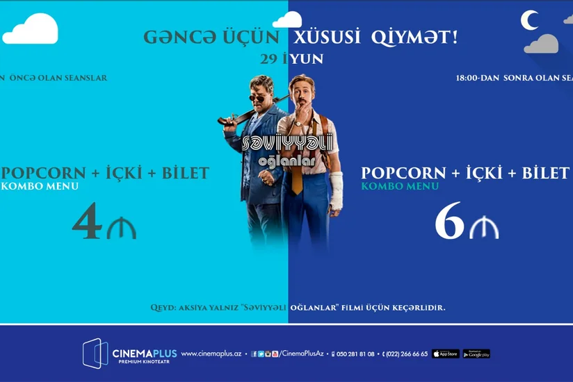 Кинотеатр CinemaPlus Khamsa проведет скидочную акцию для жителей Гянджи - ВИДЕО