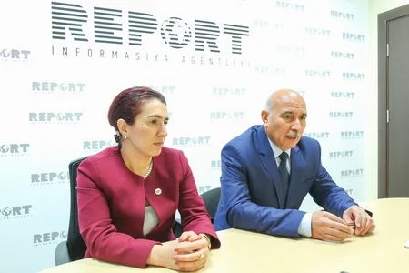 AMFA rəhbərliyi Report İnformasiya Agentliyində olub - FOTO
