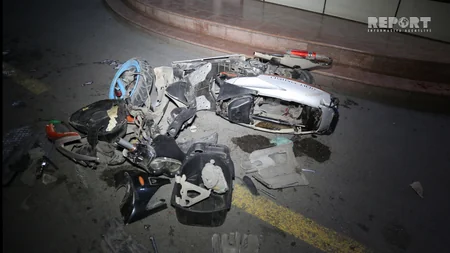 Bakıda motosikletlə avtomobil toqquşub, xəsarət alan var