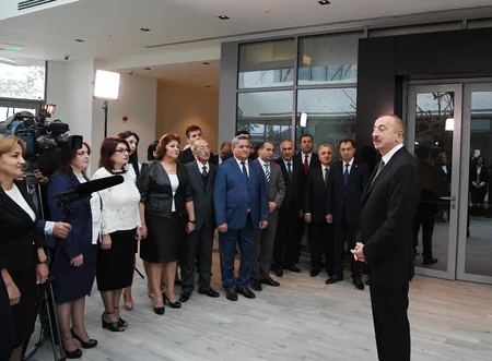 President Ilham Aliyev, first lady Mehriban Aliyeva view Lankaran Istisu and Health Center