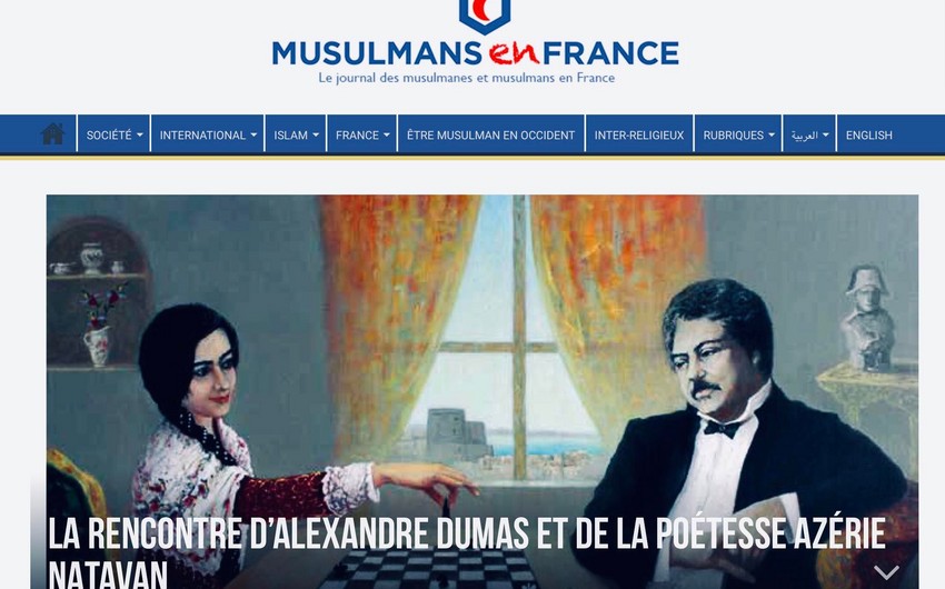 French news portal publishes article about Khurshidbanu Natavan