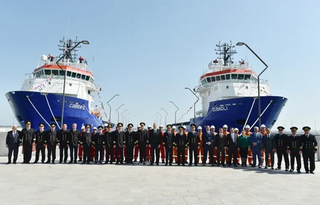 President Ilham Aliyev attends ceremony to launch “Jabrayil” and “Gubadli” ships