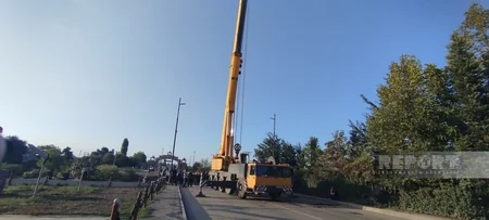 Xaçmazda sel sularının dağıtdığı körpü ilə bağlı müvəqqəti qərargah yaradılıb