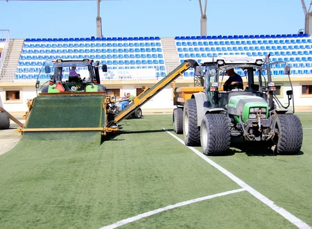 Sumqayıt klubuna məxsus stadionda meydanın ot örtüyü tamamilə sökülüb