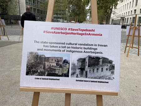 Parisdə Qərbi Azərbaycanın mədəni irsinin dağıdılmasına həsr olunan sərgi-aksiya keçirilib