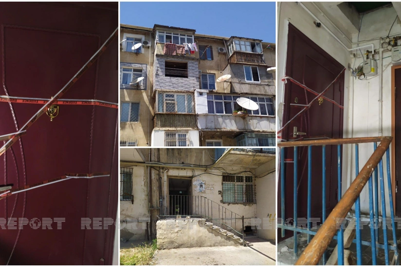 Qadının elektrik naqililə boğularaq öldürüldüyü evdən görüntülər - VİDEO