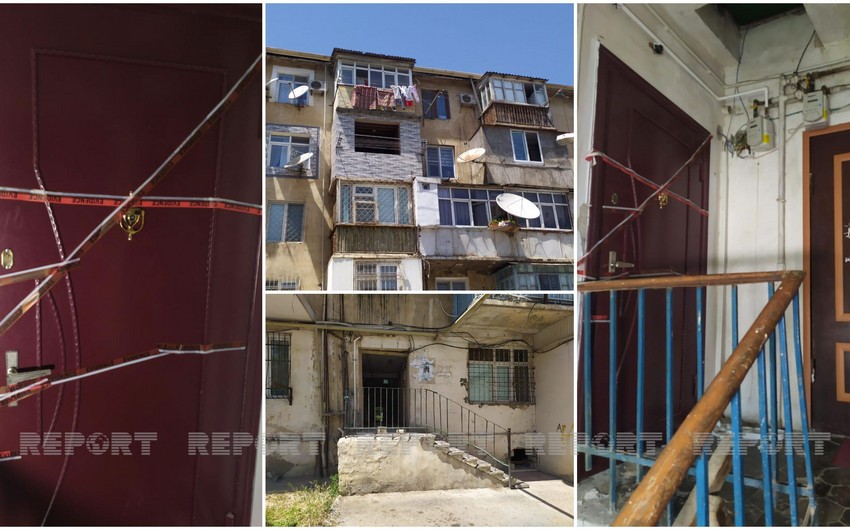 Qadının elektrik naqililə boğularaq öldürüldüyü evdən görüntülər - VİDEO