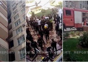 Fire breaks out in 16-storey residential building in Baku