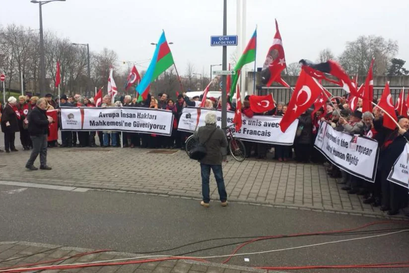 Strasburqda Doğu Perinçəkin məhkəməsi ilə bağlı aksiya keçirilib