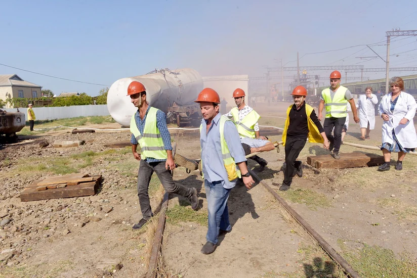 Hacıqabul dəmir yolu qovşağında kompleks mülki müdafiə təlimi keçirilib