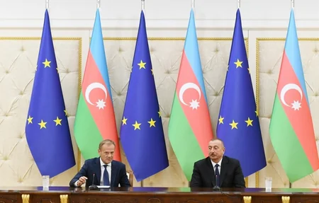 President Ilham Aliyev and Donald Tusk made press statements