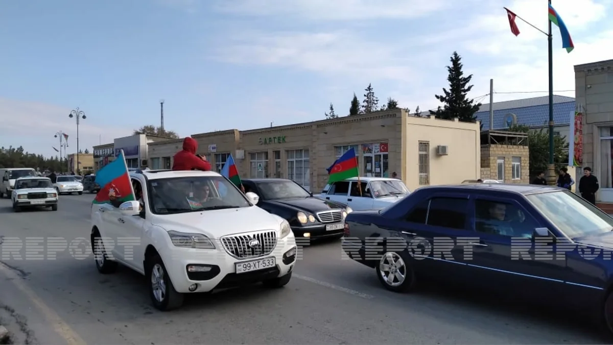 Kürdəmir sakinləri qələbəni coşqu ilə qarşılayıb