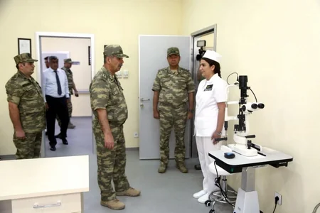 Defense Minister of Azerbaijan attends the opening of a new military hospital in the frontline zone - VİDEO