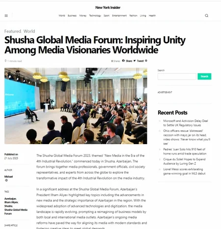 Dünya mediası Prezident İlham Əliyevin Şuşa Qlobal Media Forumundakı çıxışına xüsusi maraq göstərir