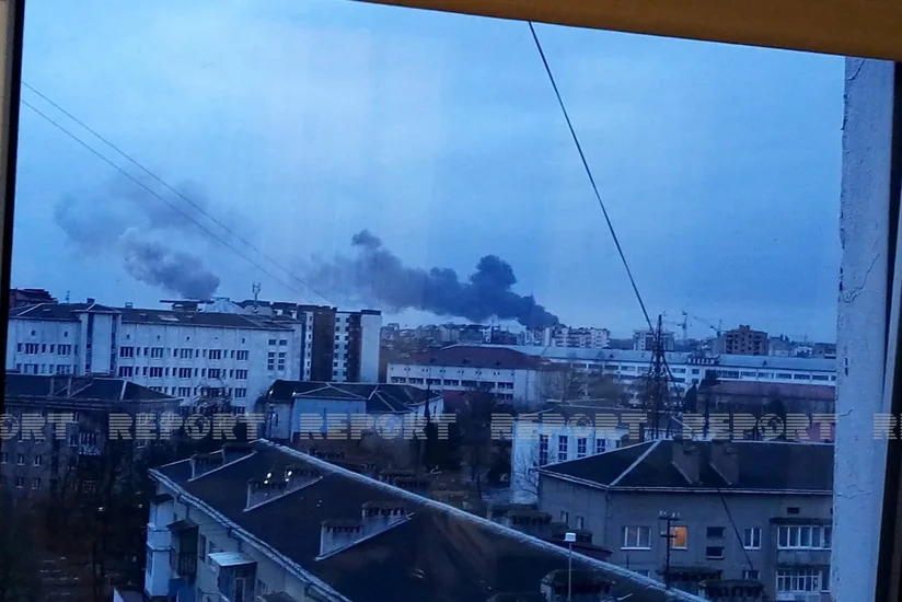 Explosion heard near airport in western Ukraine