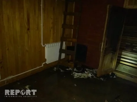 Qaxda saunada yanğın baş verib - VİDEO - YENİLƏNİB