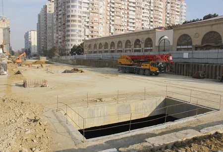 Bakı Metropoliteninin yeni stansiyanın birinci səviyyəsi inşa olunur