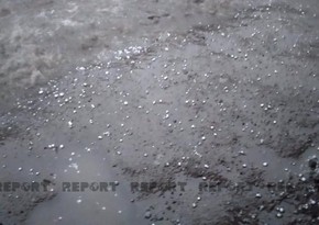 Daşkəsənə leysan yağış yağıb, dolu düşüb