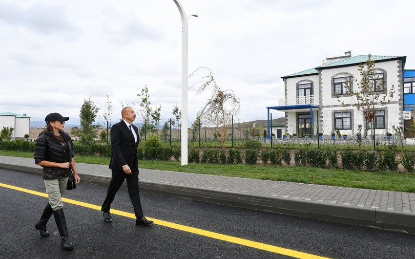 Azərbaycan Prezidenti Zəngilanın Ağalı kəndində həyata keçirilən işlərlə tanış olub