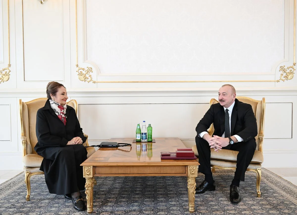 Azerbaijani President Ilham Aliyev presents 'Istiglal' Order to Shafiga Mammadova