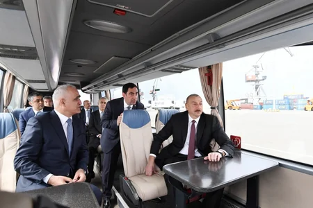 Prezident İlham Əliyev Bakı Beynəlxalq Dəniz Ticarət Limanı Kompleksinin açılışında iştirak edib - YENİLƏNİB