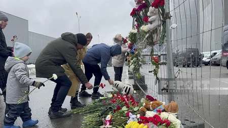 Latest visuals from Crocus City Hall following terrorist attack