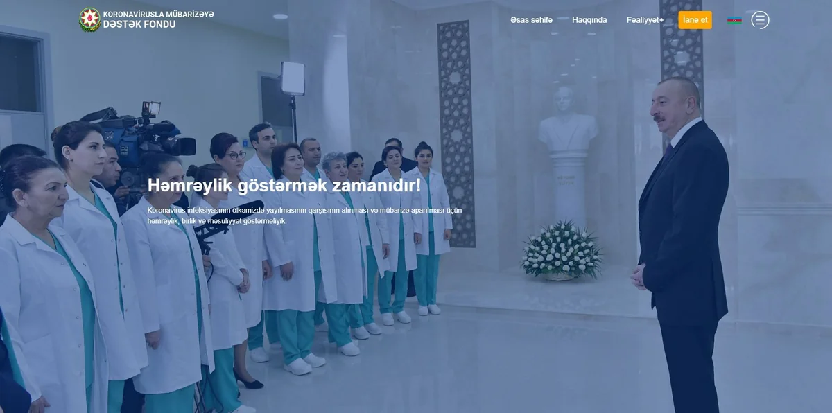 Koronavirusla Mübarizəyə Dəstək Fondunun saytı fəaliyyətə başladı