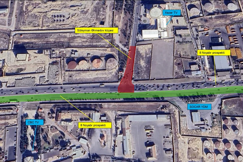 Bakının Süleyman Əhmədov küçəsində avtomobillə hərəkət tam məhdudlaşdırılacaq