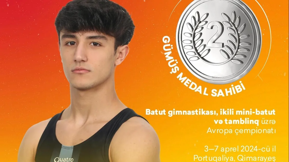Azərbaycan gimnastı Avropa çempionatında gümüş medala sahib olub