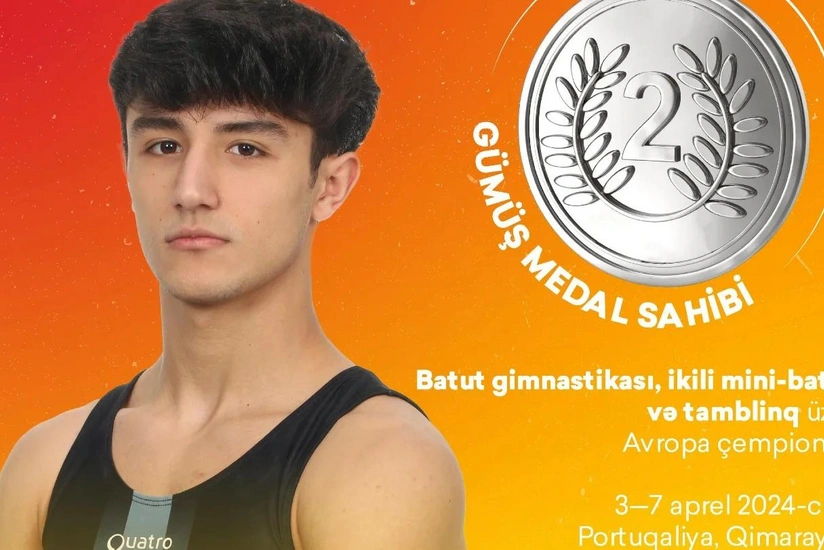 Azərbaycan gimnastı Avropa çempionatında gümüş medala sahib olub