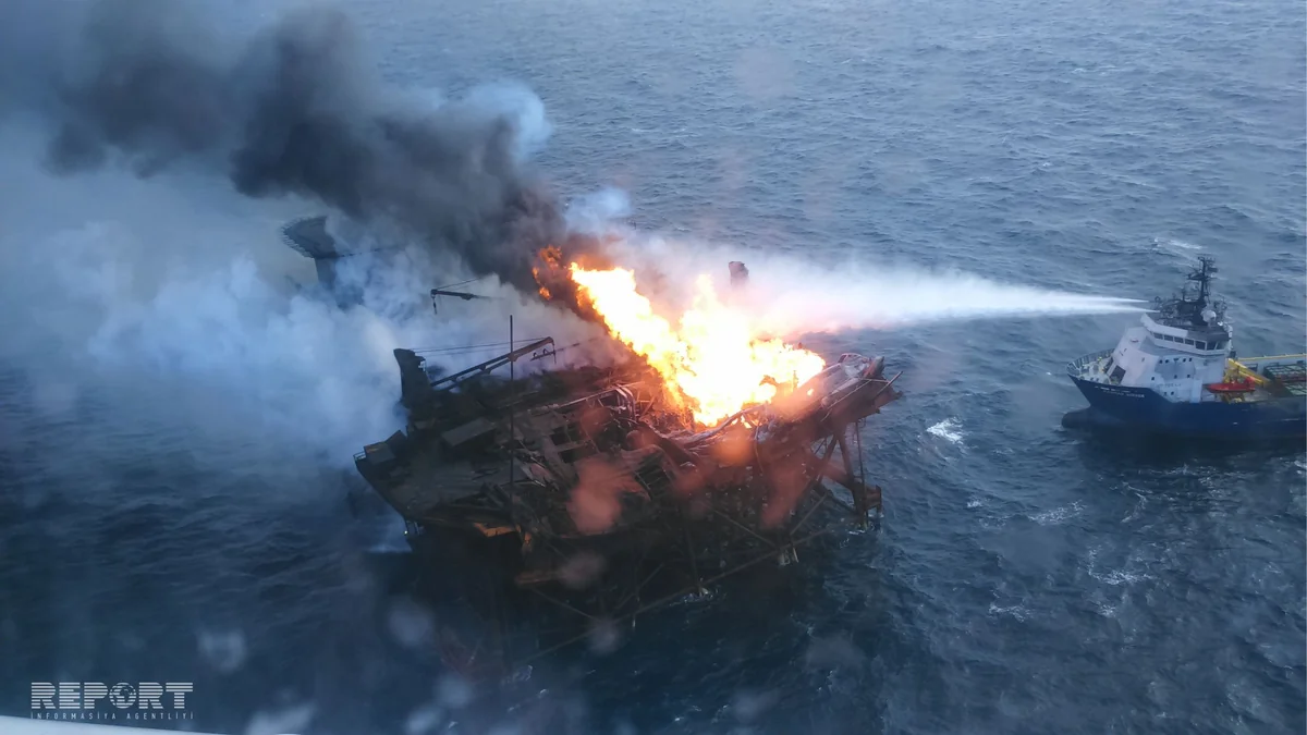 ​Fire on one of wells extinguished at 'Guneshli' rig